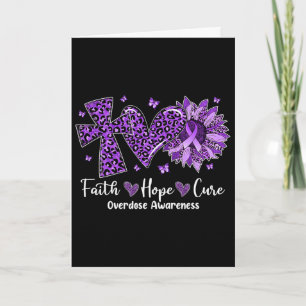 Faith Hope Cure Sunflower Leopard Overdose Awarene Card