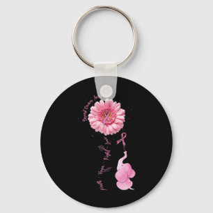 Faith Hope Fight Love Elephant Breast Cancer Aware Key Ring