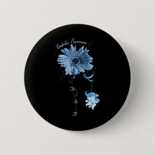 Faith Hope Fight Love Elephant Sunflower Diabetes 6 Cm Round Badge