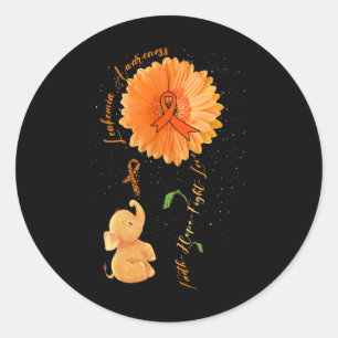 Faith Hope Fight Love Elephant Sunflower Leukaemia Classic Round Sticker