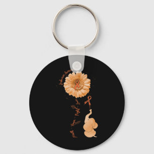 Faith Hope Fight Love Elephant Sunflower Leukaemia Key Ring