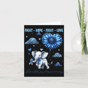 Faith Hope Fight Love Elephant Type 1 Diabetes Awa Card
