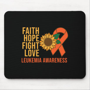 Faith Hope Fight Love Leukaemia Awareness Orange G Mouse Pad