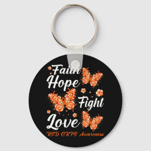Faith Hope Fight Love Rsd Crps Awareness Butterfly Key Ring