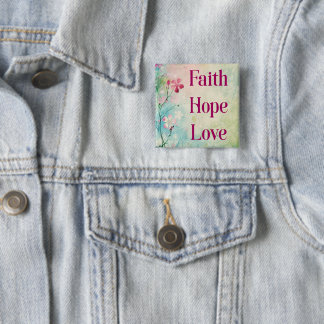Faith Hope Love 15 Cm Square Badge