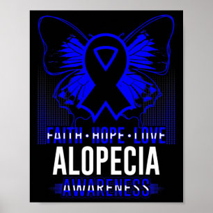 Faith Hope Love Alopecia Awareness Butterflies Poster