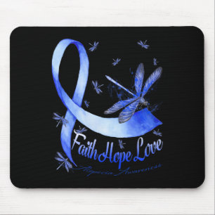 Faith Hope Love Alopecia Awareness Dragonfly Mouse Pad