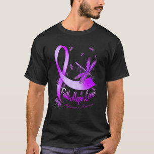 Faith Hope Love Alzheimer's Awareness Dragonfly Ri T-Shirt