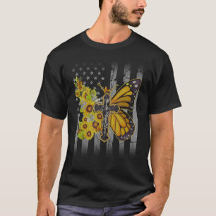 Faith Hope Love American Flag Sunflower Christian T-Shirt