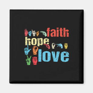 Faith Hope Love American Sign Language Christian E Magnet
