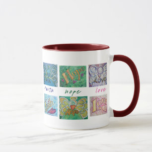 Faith Hope Love Angel Collage Mug, Cup, or Stein