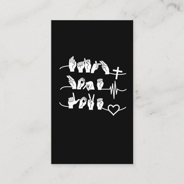 Faith Hope Love ASL American Sign Language Business Card (Front)