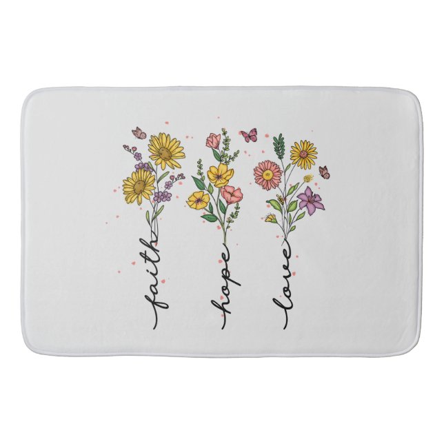 Faith-Hope-Love Bath Mat (Front)