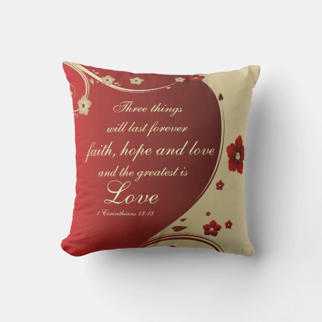 Faith Hope Love Bible Verse Customised Pillow (Front)