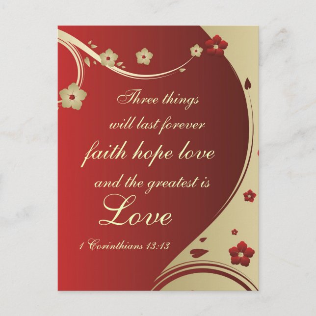 Faith Hope Love Bible Verse Customised Postcard (Front)