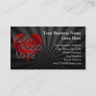 Faith Hope Love Black/Red Heart Business Card