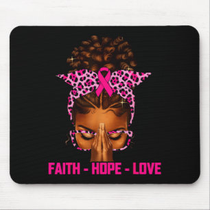 Faith Hope Love Black Women Afro Christian Breast Mouse Pad