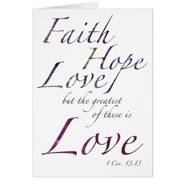 Faith Hope Love blank card (Front)