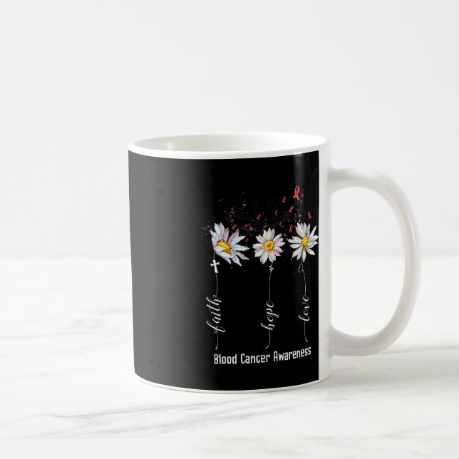 Faith Hope Love Blood Cancer Awareness  Flower Gif Coffee Mug (Right)