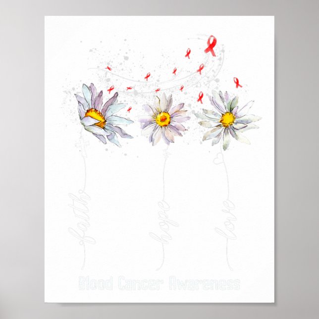 Faith Hope Love Blood Cancer Awareness  Flower Gif Poster (Front)