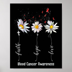 Faith Hope Love Blood Cancer Awareness  Flower Gif Poster