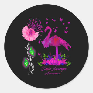 Faith Hope Love Brain Aneurysm Awareness Classic Round Sticker