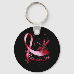 Faith Hope Love Brain Aneurysm Awareness Dragonfly Key Ring