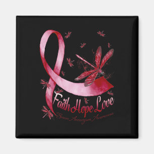 Faith Hope Love Brain Aneurysm Awareness Dragonfly Magnet