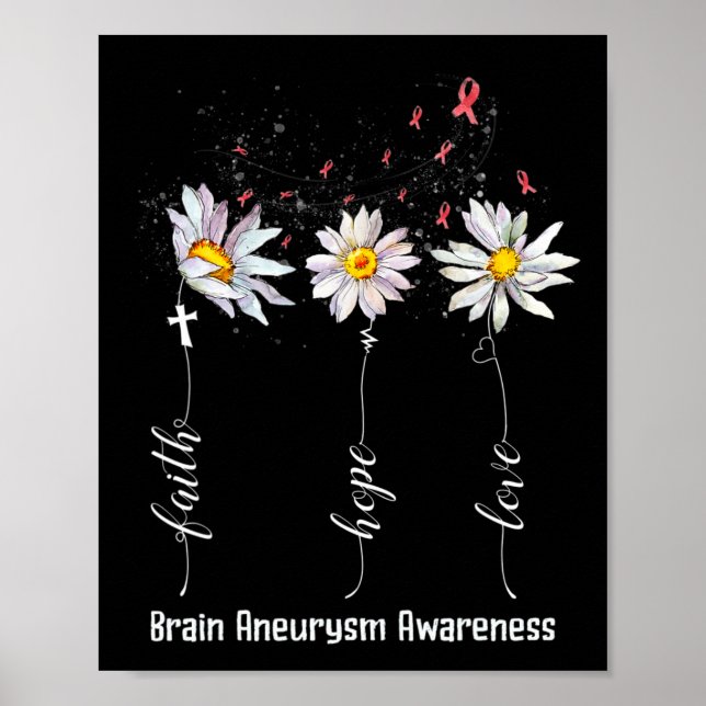 Faith Hope Love Brain Aneurysm Awareness Flower Gi Poster (Front)