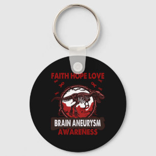 Faith Hope Love Brain Aneurysm Awareness Key Ring