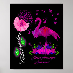 Faith Hope Love Brain Aneurysm Awareness Poster