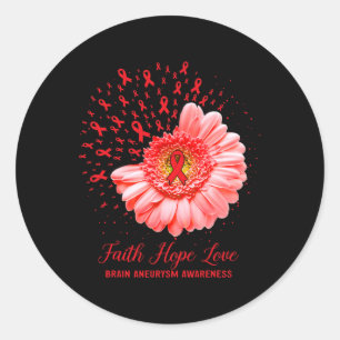 Faith Hope Love Brain Aneurysm Awareness Survivor Classic Round Sticker