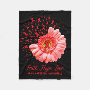 Faith Hope Love Brain Aneurysm Awareness Survivor Fleece Blanket