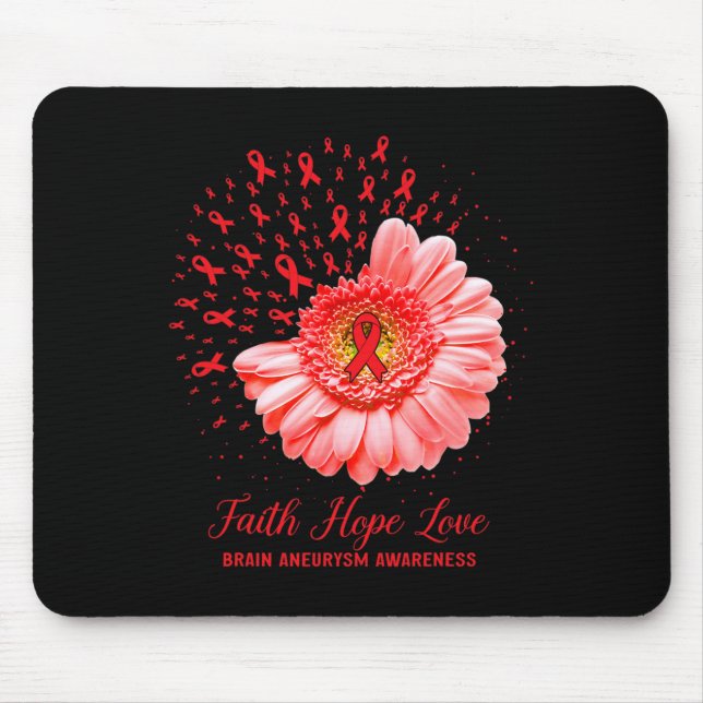 Faith Hope Love Brain Aneurysm Awareness Survivor  Mouse Pad (Front)