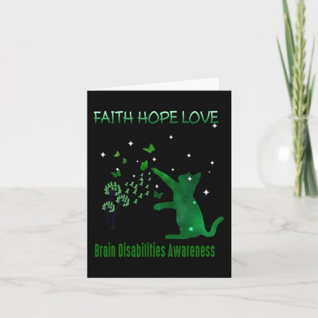 Faith Hope Love Brain Disabilities Awareness 1 Card (Front)