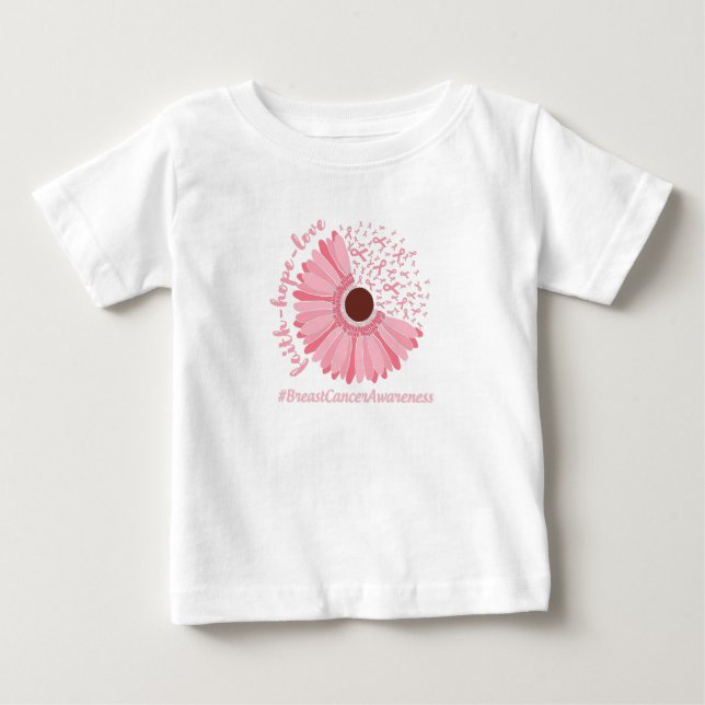 Faith, Hope, Love - Breast Cancer Awareness Baby T-Shirt (Front)