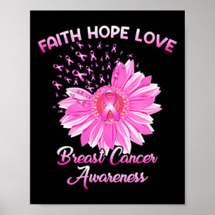 Faith Hope Love - Breast Cancer Awareness Poster