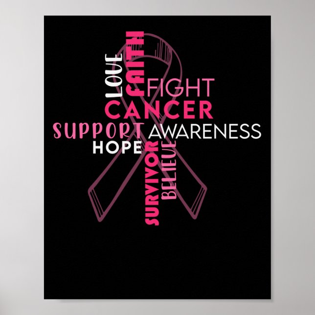 Faith Hope Love Breast Cancer Awareness Poster (Front)