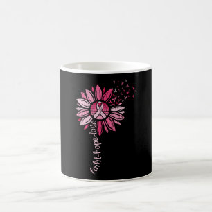 Faith Hope Love Breast Cancer Awareness Sunflower Coffee Mug