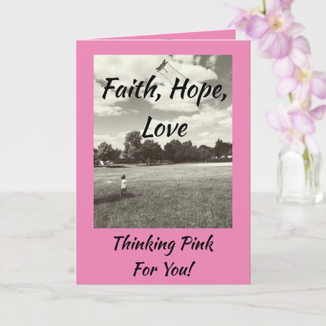 Faith Hope Love Breast Cancer Encouragement Card (Orchid)