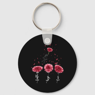 Faith Hope Love Burgundy Sunflower Brain Aneurysm  Key Ring