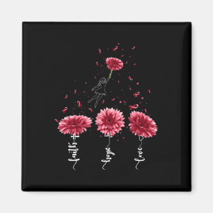 Faith Hope Love Burgundy Sunflower Brain Aneurysm  Magnet