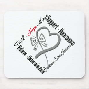 Faith Hope Love Butterfly - Parkinsons Disease Mouse Pad