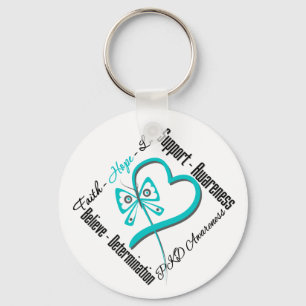 Faith Hope Love Butterfly - PKD Awareness Key Ring