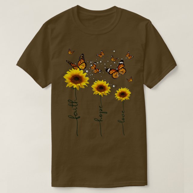 Faith hope love butterfly  T-Shirt (Design Front)
