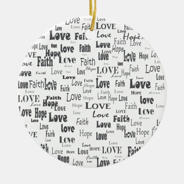 Faith Hope Love Ceramic Tree Decoration (Front)