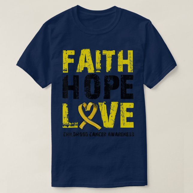 Faith Hope Love Childhood Cancer Awareness1644 T-Shirt (Design Front)