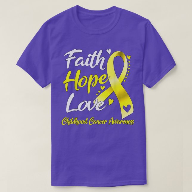Faith Hope Love Childhood Cancer Awareness1650 T-Shirt (Design Front)
