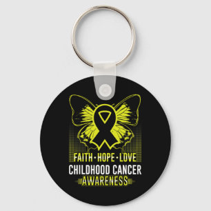 Faith Hope Love Childhood Cancer Awareness Butterf Key Ring