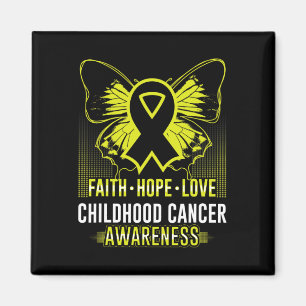 Faith Hope Love Childhood Cancer Awareness Butterf Magnet